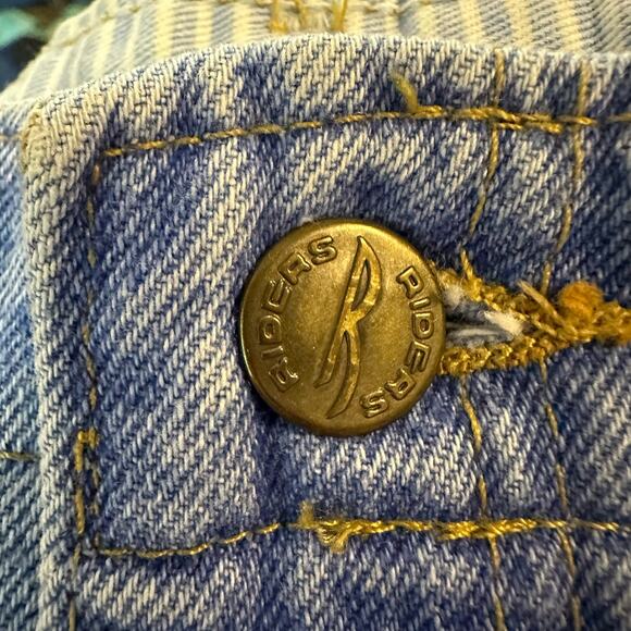 Vintage Riders Elastic Waist Light Wash Denim High Waisted Bare Back 16 Med - Picture 8 of 8